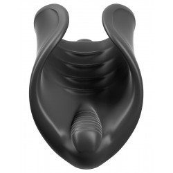 Чёрный мастурбатор Vibrating Silicone Stimulator с вибрацией